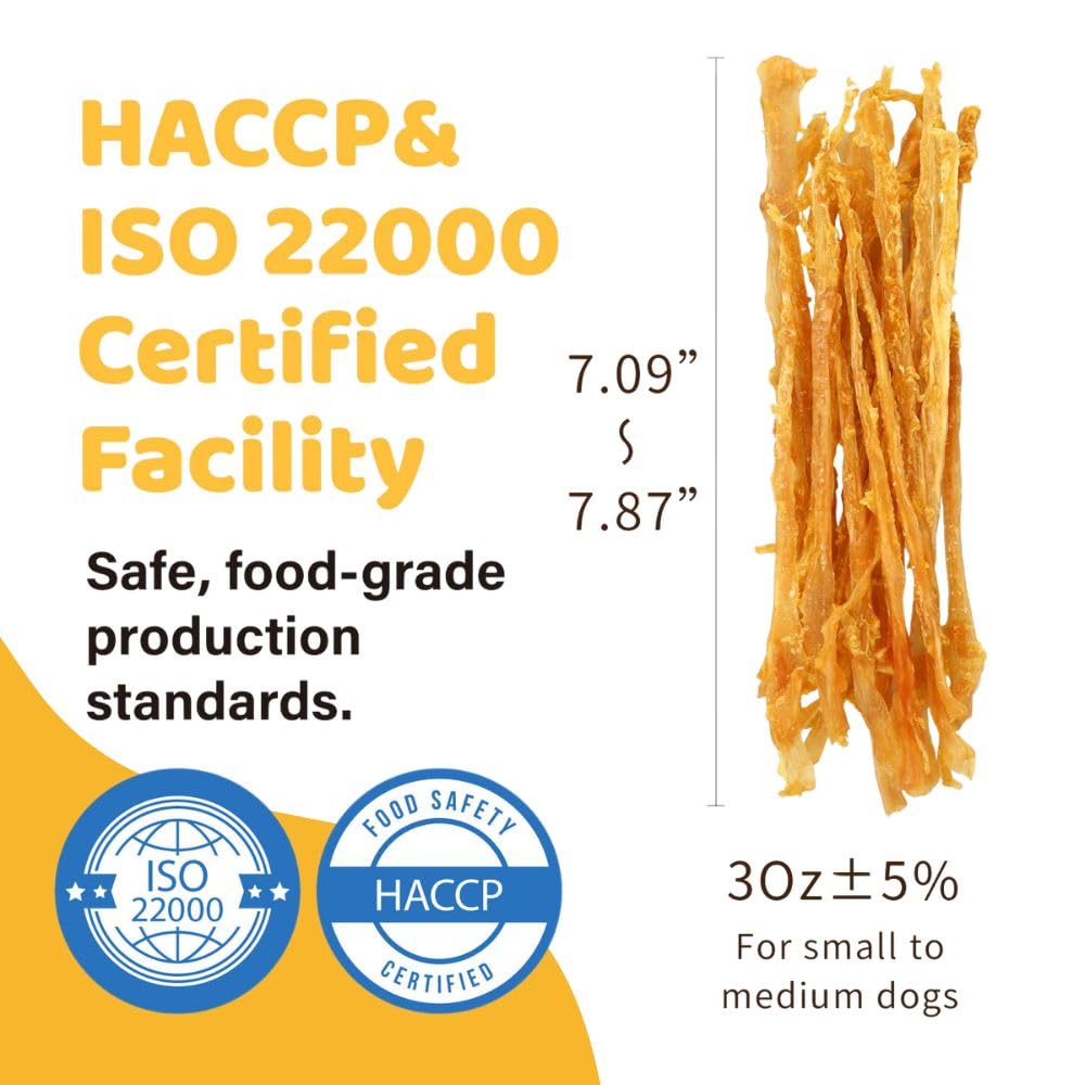 iPaw Turkey Tendons for Dogs 10 Pcs Bulk Pack, 100% Turkey and US Sourced Raw Material, Hypoallergenic, All Natural Human Grade Puppy Chew, Rawhide Alternative Dog Treats, Bone (Large)