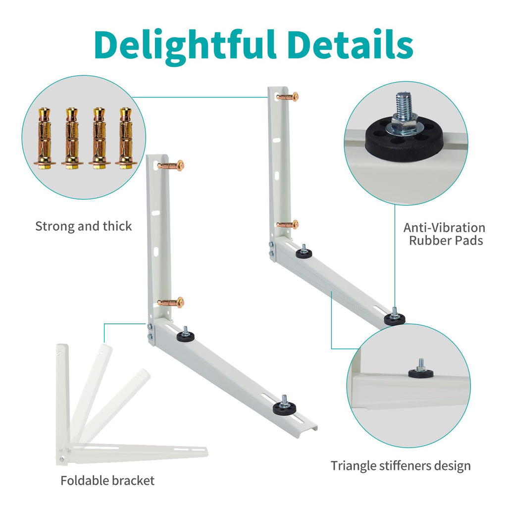 Mini Split Wall Mounting Bracket for 7000-18000 BTU Air Conditioner Heat Pump System Unit,Heavy Duty Foldable mini Split Bracket