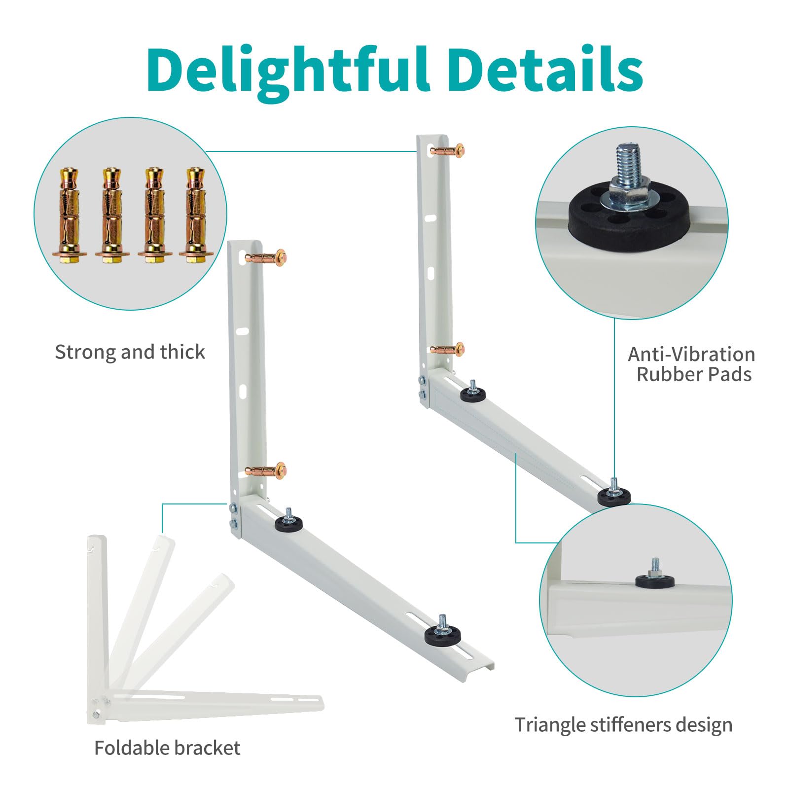 Mini Split Wall Mounting Bracket for 7000-18000 BTU Air Conditioner Heat Pump System Unit,Heavy Duty Foldable mini Split Bracket