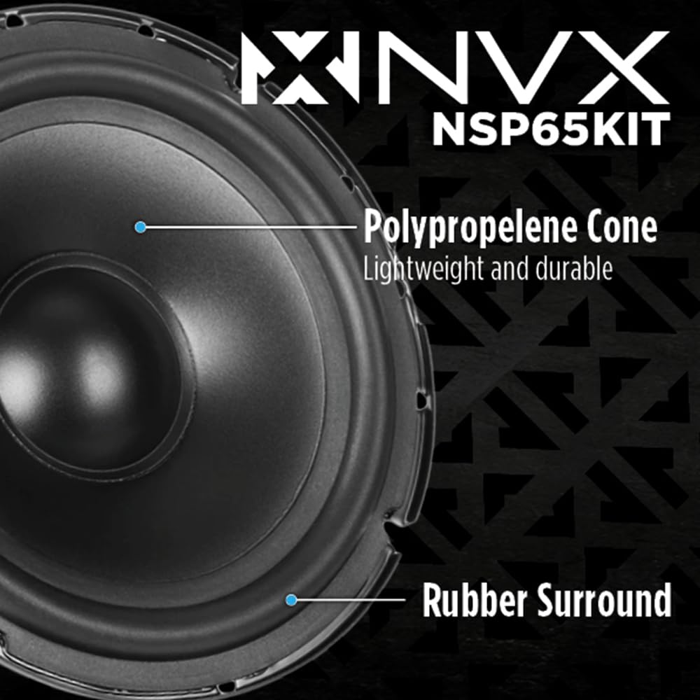NVX NSP35 3.5" Car Speakers, 200W Max, 70W RMS, 2-Way Coaxial w/Silk Dome Tweeters & Built-in X-Overs, Easy to Install in Cars/Trucks/Doors (Pair)