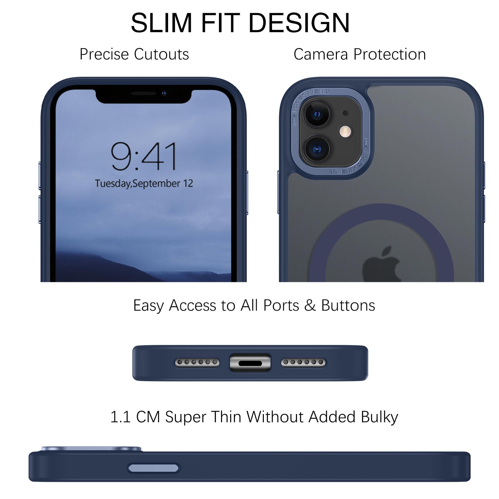 BENTOBEN for iPhone 11 Phone Case, Phone case for iPhone 11 Magnetic Case [Compatible with Mag Safe] Translucent Matte Slim Shockproof Anti-Fingerprint Protective Cover for iPhone 11 6.1’’ Black