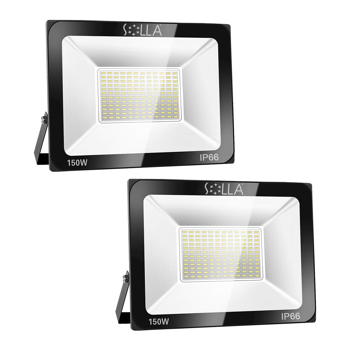 2 Pack 100W LED Flood Light Outdoor, 8000LM Super Bright Security Lights, 550W Equivalent, IP66 Waterproof, 3000K Warm White, Outside Floodlight for Garage, Garden, Lawn and Yard