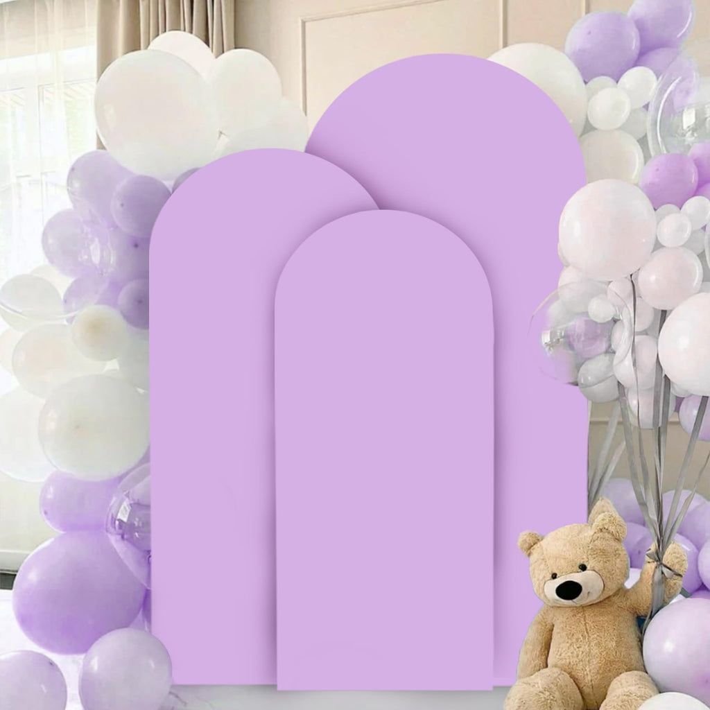 FANPROMS Beige Arch Backdrop Cover Set of 3 Wedding Arch Cover 4x5x6FT Round Top Arch Stand Cover for Fitted Arch Covers Spandex Backdrop Covers Set for Wedding Party Ceremony Decorations