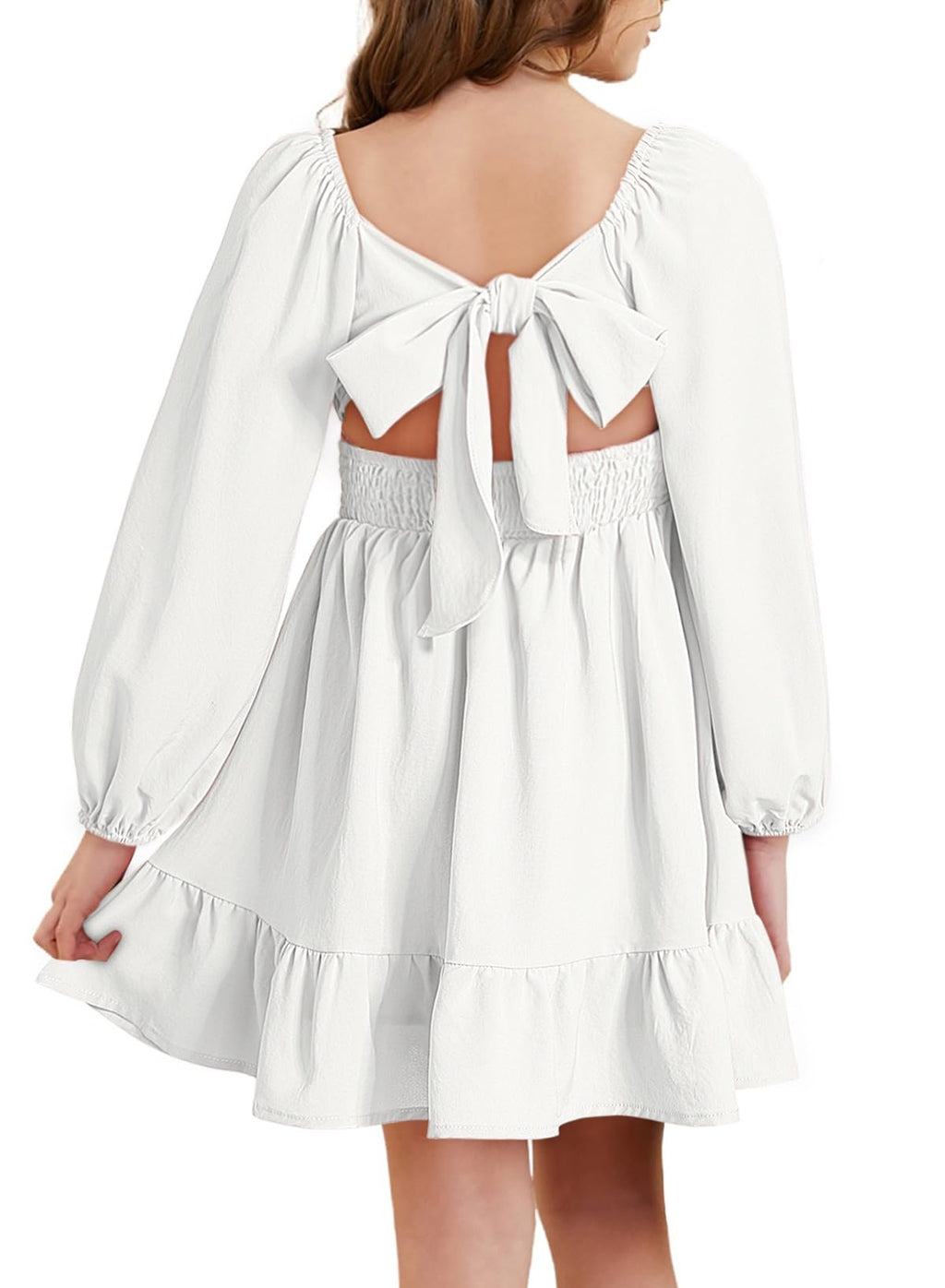 blibean Girls Fall Long Leeve Tie Back Dress Size 6-15 Years