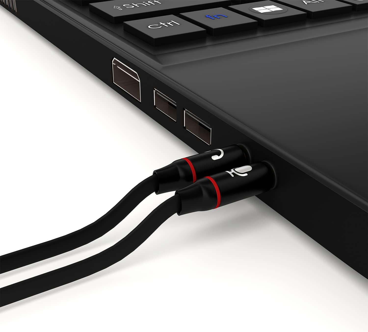 D & K Exclusives Headphone Splitter For Computer 3.5mm Female to 2 Dual 3.5mm Male Headphone Mic Audio Y Splitter Cable Smartphone Headset to PC Adapter