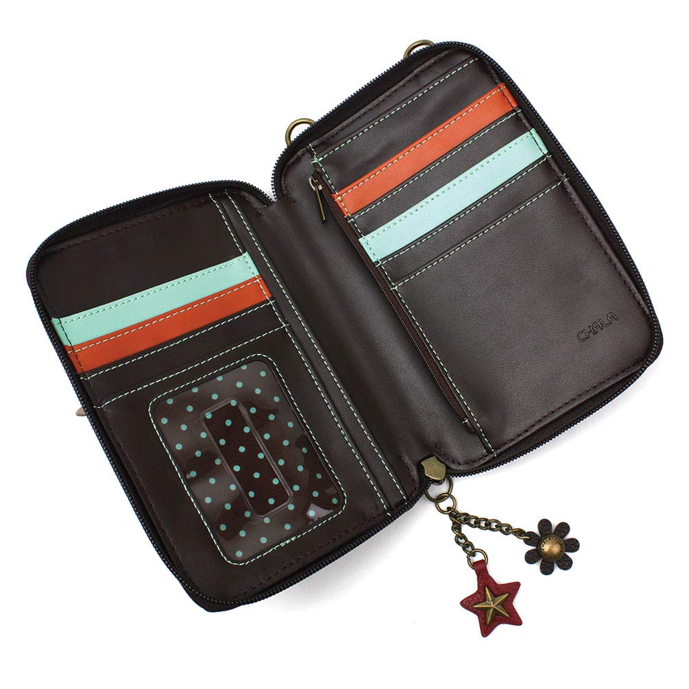 CHALA Wallet Crossbody Cell Phone Purse - Women Faux Leather Multicolor Handbag with Adjustable Strap