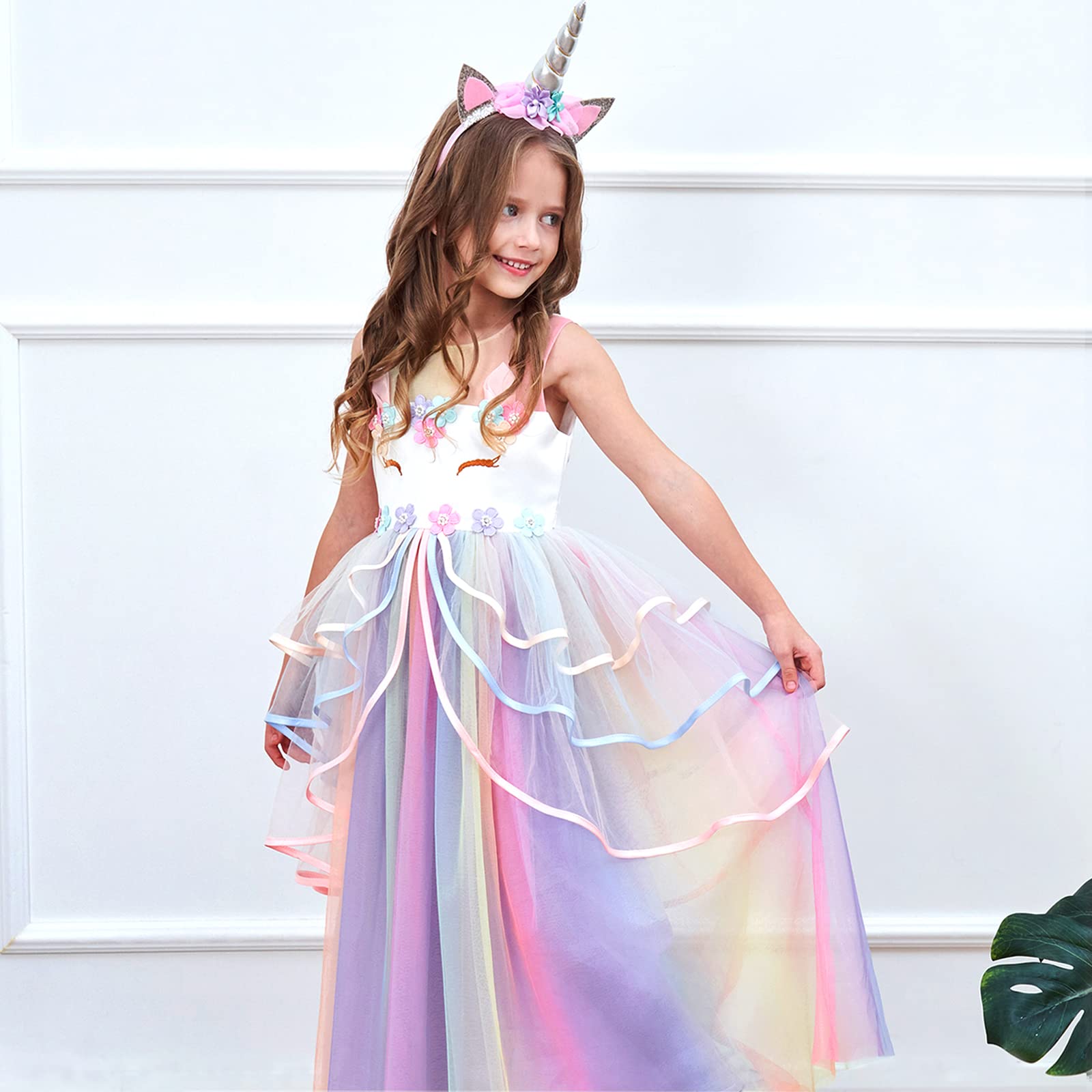 Unicorn Princess Dress Up Clothes for Little Girls – Costume, Jewelry and Headband