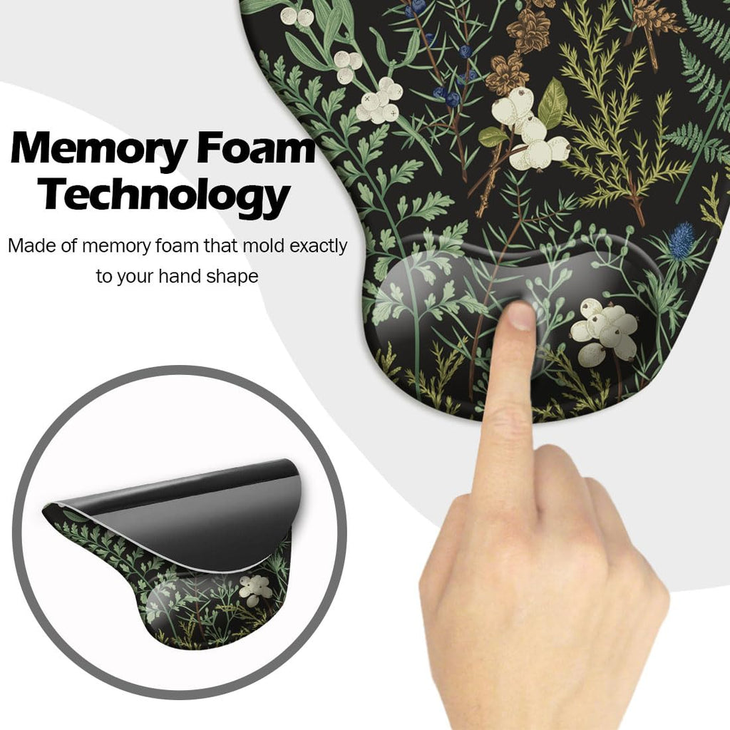 DOOKE Ergonomic Mouse Pad with Wrist Support and Coaster,Mouse Pads with Non-Slip PU Base for Home Office Working Studying Easy Typing & Pain Relief Aesthetic Art