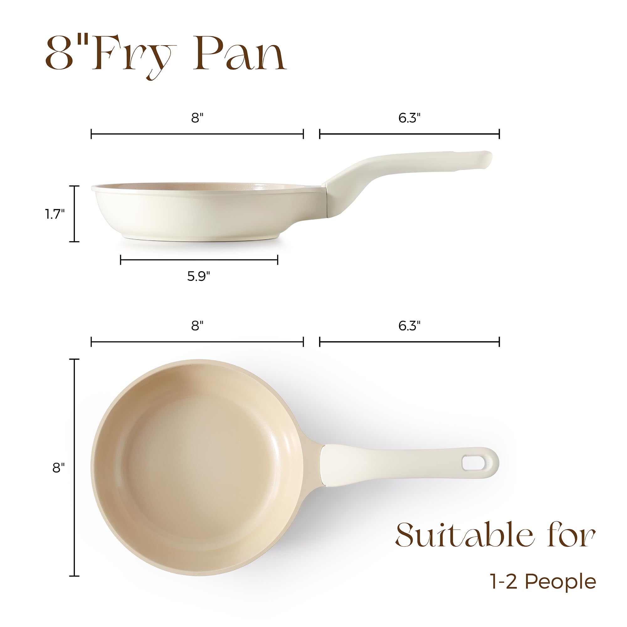 PRICUSIS Nonstick Frying Pan, 8/10/12 Inch Skillet with Stay Cool Handle, Fully Coated, Induction Compatible, 100% Dishwasher Safe, PFOA Free（10 Inch, Black Sesame）