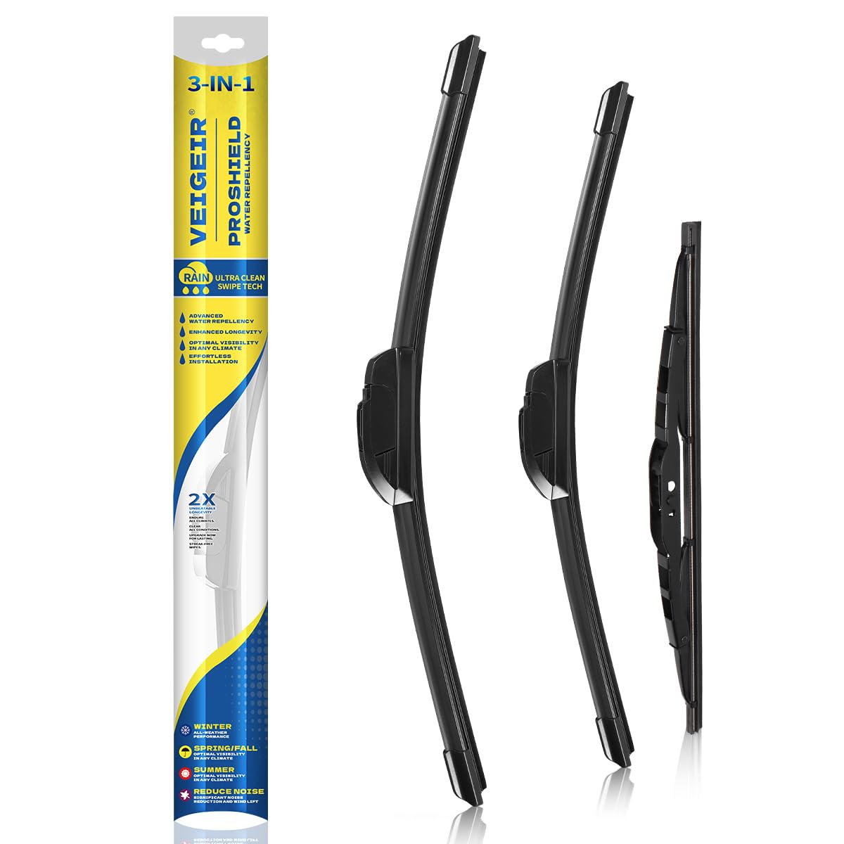 3 Pack Windshield Wiper Blades Compatible with Ford Escape 2008 2009 2010 2011 2012 Original Factory Quality Front Rear Wipers Blade Set for My Car - 20" 20" 12"