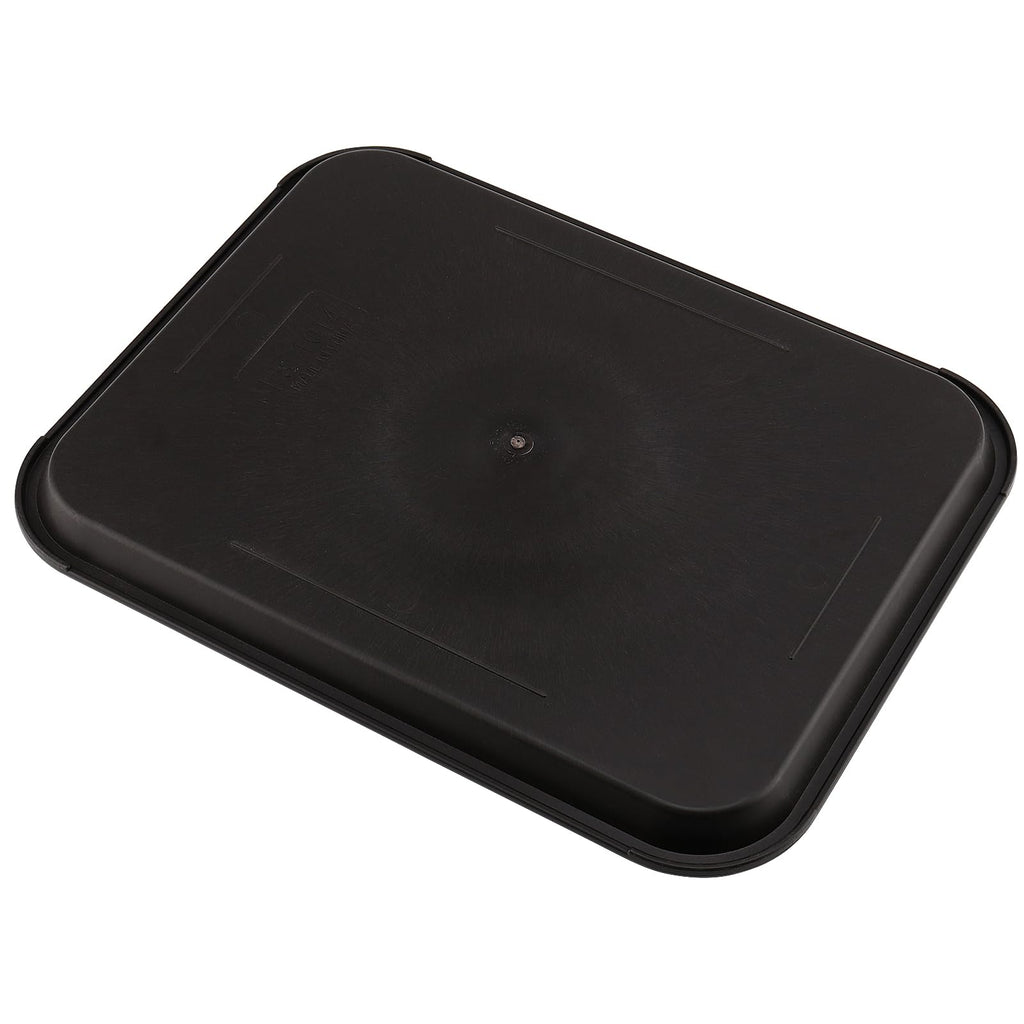 ZOENHOU 6 Pack 14 x 10 Inch Fast Food Tray, Rectangular Cafeteria Serving Trays, Plastic Trays for Food, Black