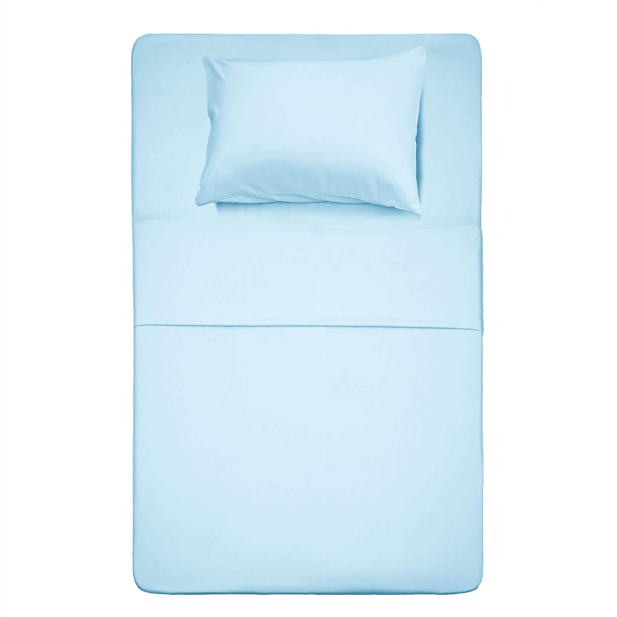 Best Season Bed Sheet Set - 1 Flat Sheet,1 Fitted Sheet and 1 Pillow Cases, Extra Soft Luxury Bedding Set,Deep Pockets,Wrinkle,Fade Resistant - Hypoallergenic- 3 Piece (Twin,Baby Blue)