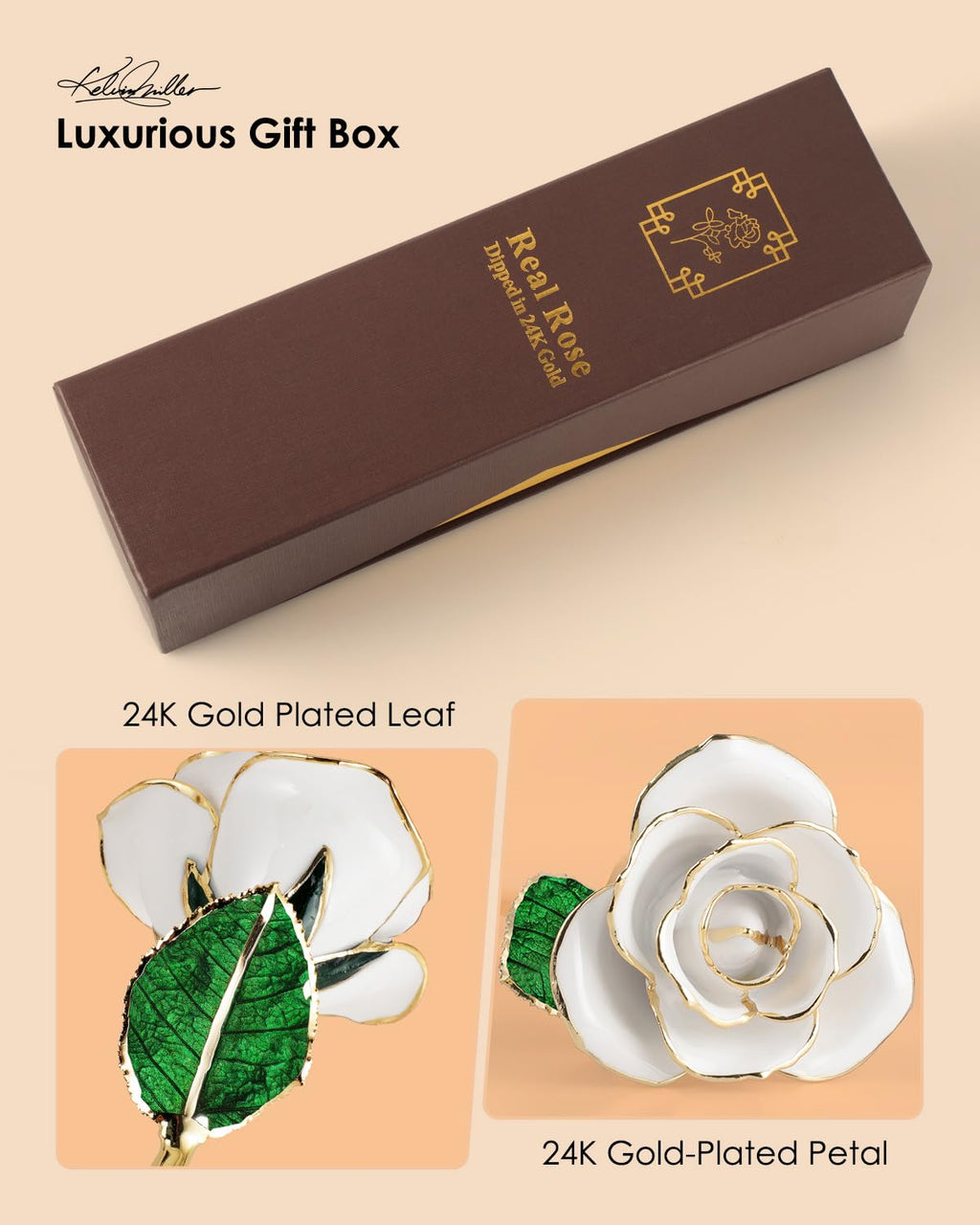 24K Gold Dipped Real Rose – Handcrafted, Bold, One of a Kind – Romantic Gift for Her – Ideal for Birthday, Anniversary, Mother’s Day, Valentine’s (Black)