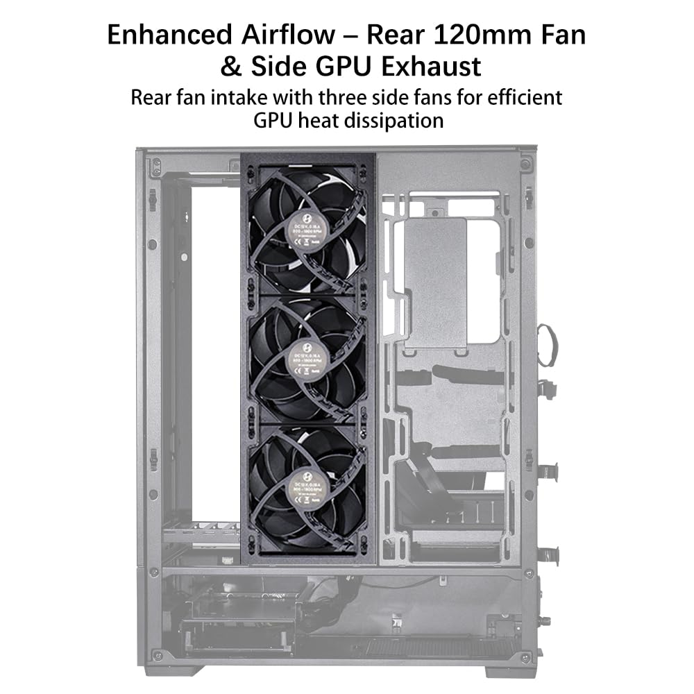 LIAN LI LANCOOL 207 Compact ATX RGB Gaming Computer Case, Airflow Optimized Mesh Panels Tower Chassis w/ 2x140mm ARGB,2x120mm PWM Fans Pre-Installed, USB Type-C Port, Tempered Glass Side Panel (Black)