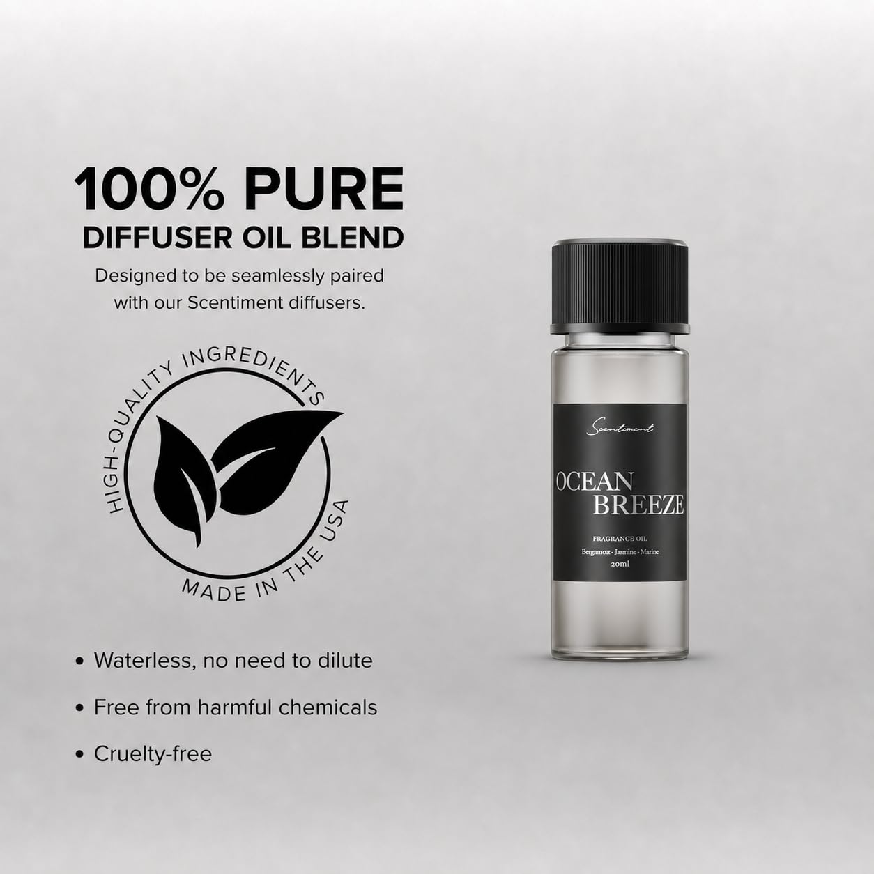 Scentiment French Hotel Diffuser Oil - Premium Hotel Scent with Notes of Clove, Patchouli & Sandalwood Home Scent, Aromatherapy Fragrance Oil Diffuser Refill - 0.68 fl oz (20 mL)