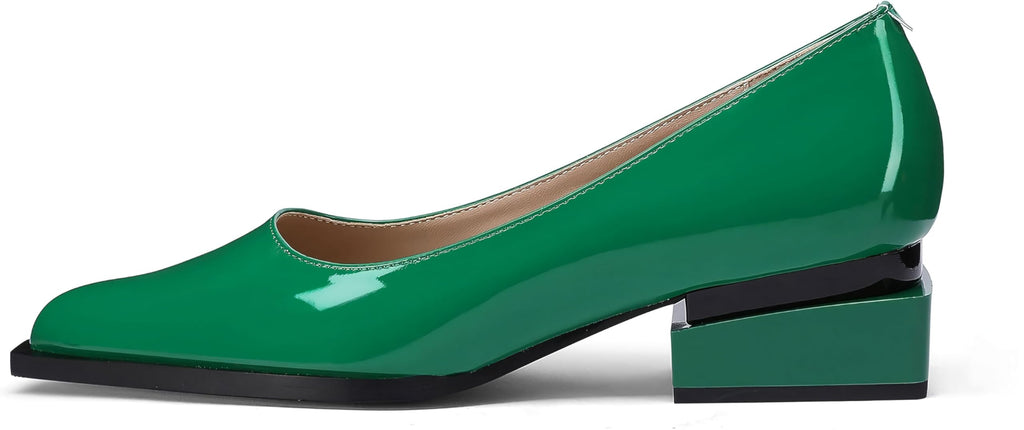 LingxiaUne Dress Shoes for Women, Comfortable Dressy Flats, Womens Chunky Heel Pumps with Arch Support and Pointed Toe