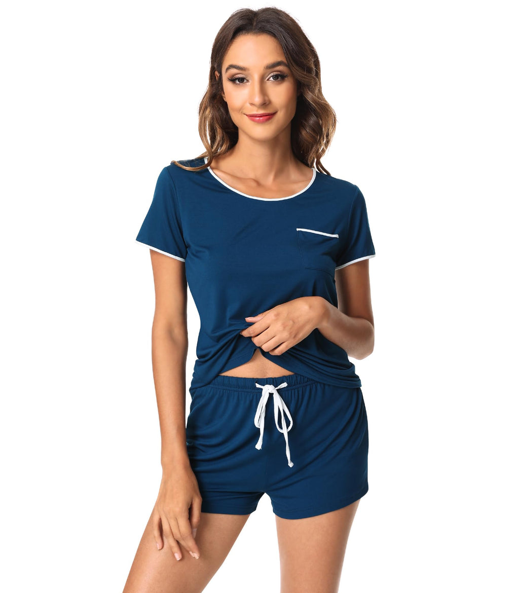 WiWi Viscose from Bamboo Pajamas Set for Women Super Soft Short Sleeve Cooling Summer Plus Size Pjs Sets Sleepwear S-4X