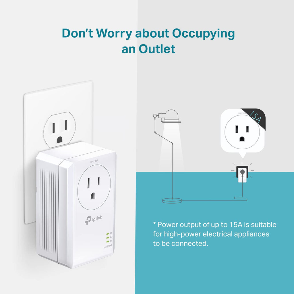 TP-Link Powerline WiFi Extender TL-WPA7617 - AC1200 Dual Band Powerline Network Extender, Gigabit Port, Passthrough, OneMesh, Ethernet Over Power, 𝐀𝐝𝐝-𝐨𝐧 𝐔𝐧𝐢𝐭