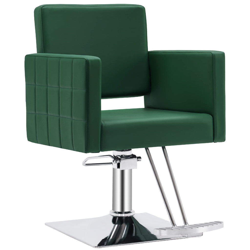 BarberPub Salon Chair for Hair Stylist, Hydraulic Stylist Chair, Adjustable Height, PVC Leather, 360 Degrees Swivel, Barbershop, Home Salon, Adult 8821 (Black)