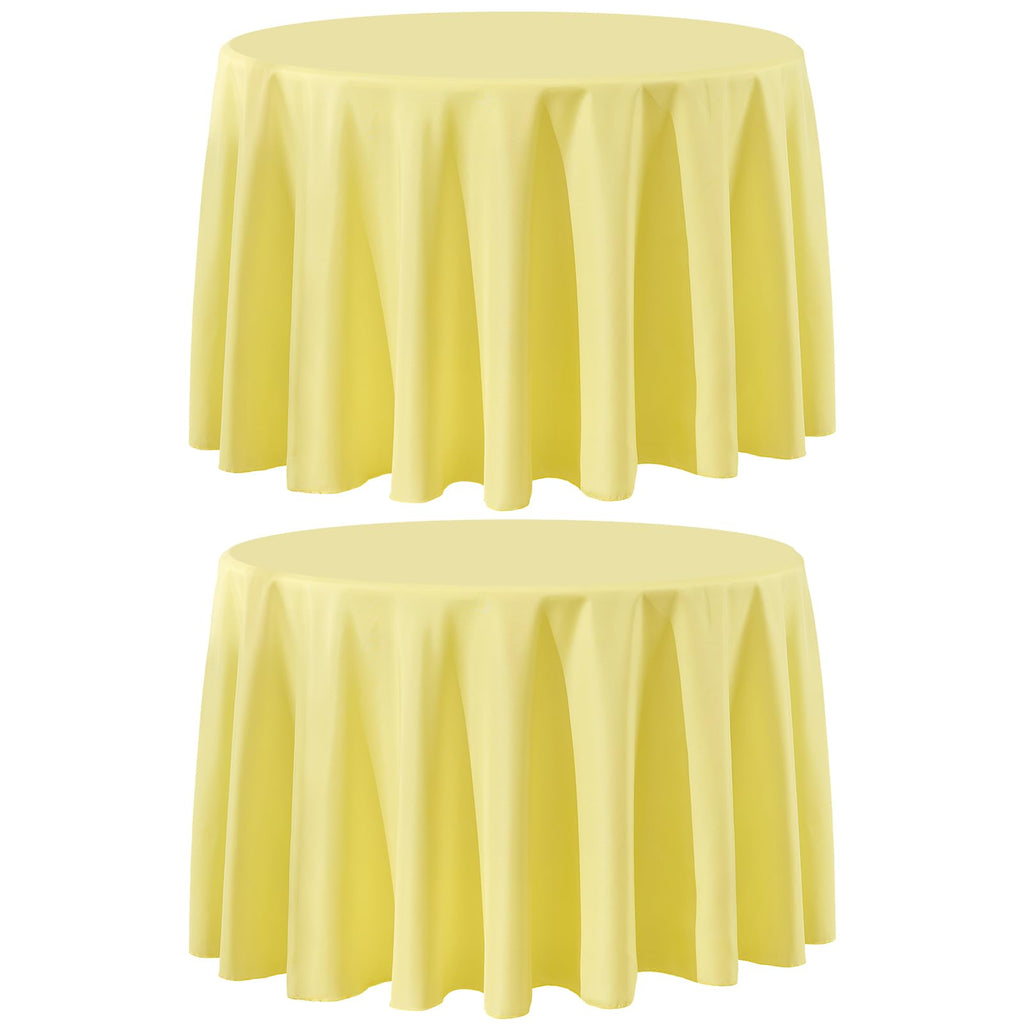 Round Tablecloth 2 Pack 90 Inch Black Tablecloths Washable Decorative Linen Polyester Table Clothes Cover for Dining Table Banquets Buffet Parties and Wedding