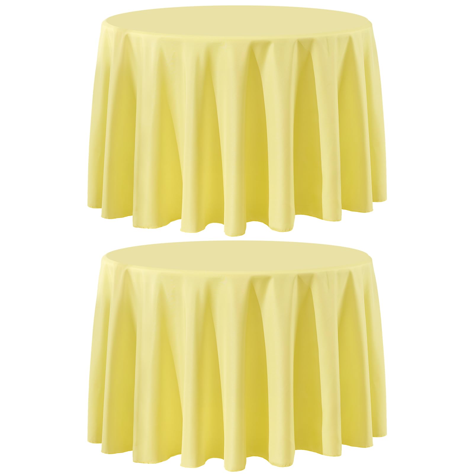 Round Tablecloth 2 Pack 90 Inch Black Tablecloths Washable Decorative Linen Polyester Table Clothes Cover for Dining Table Banquets Buffet Parties and Wedding