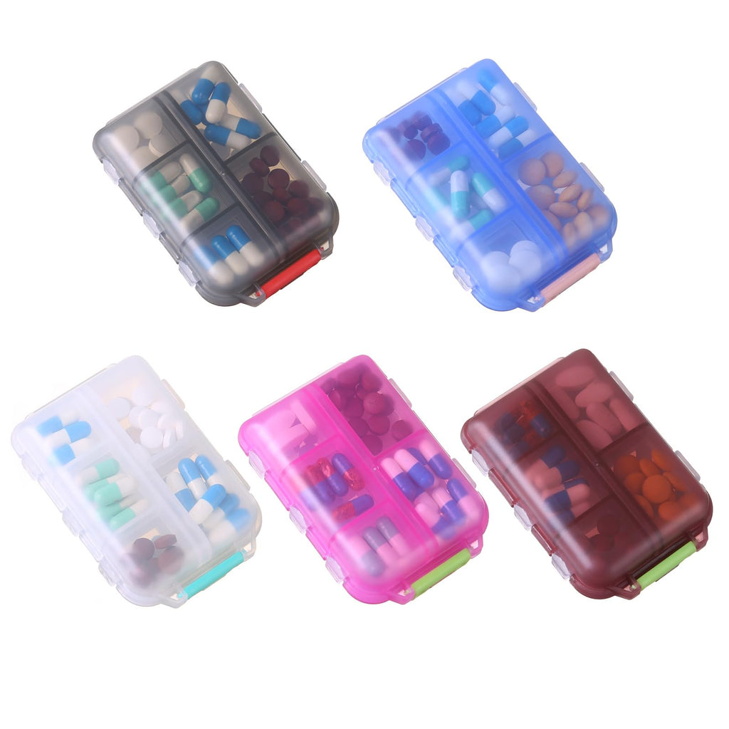 1Pack Travel Pill Organizer - 10 Compartments Pill Case, Compact and Portable Pill Box, Perfect for On-The-Go Storage, Pill Holder for Purse Blue