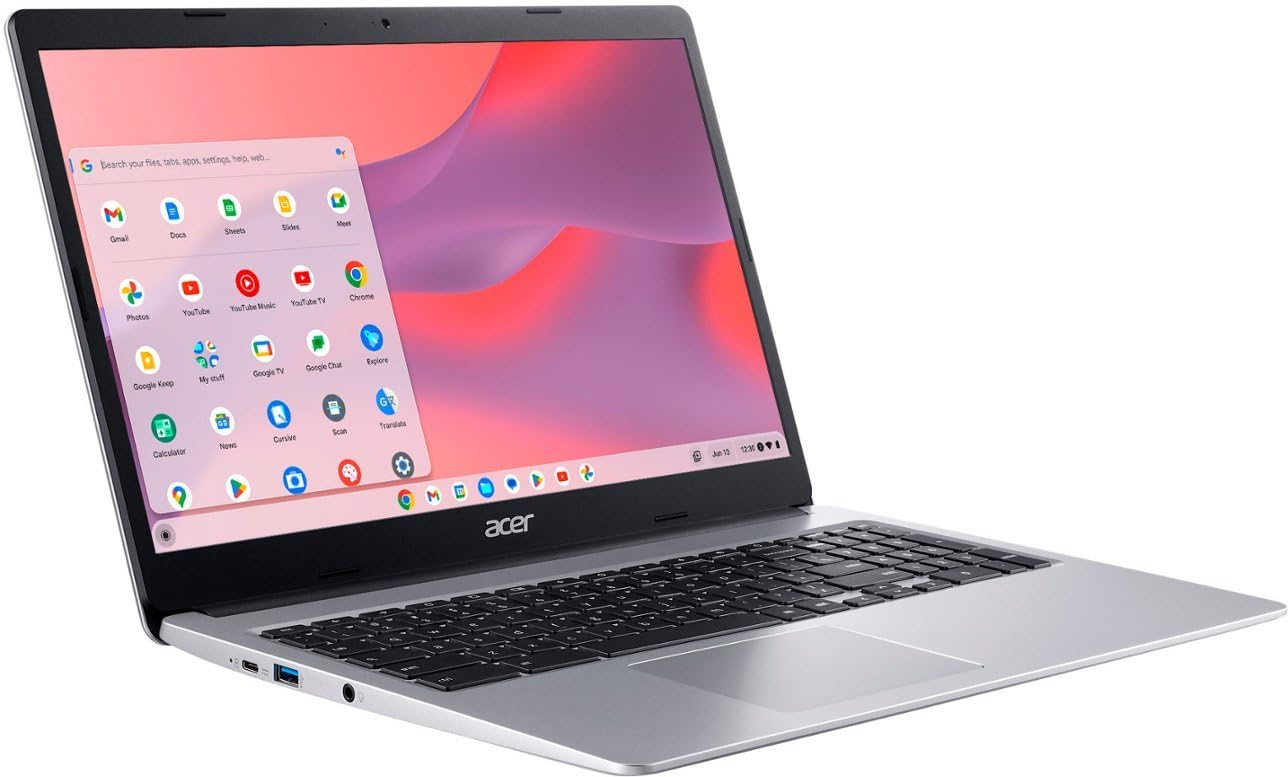 Acer Chromebook 315 (15.6" FHD, Intel Celeron N4500, 4GB RAM, 128GB Storage (64GB eMMC + 64GB SD Card) Home & Student Laptop, 10-Hr Long Battery Life, IST Hub, Wi-Fi 6, Webcam, Chrome OS, Purple
