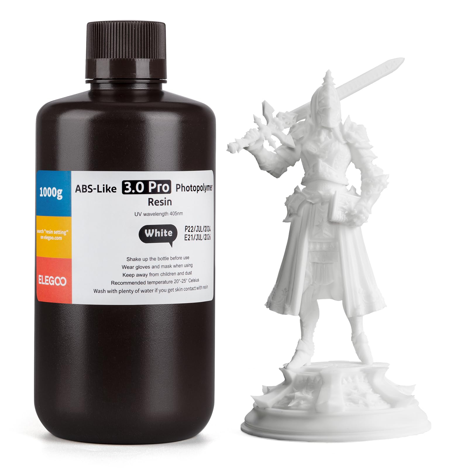 ELEGOO ABS-Like Resin 3.0 Pro, Higher Scratch-Resistance 3D Printing Photopolymer Resin, 405nm UV Resin for MSLA/DLP/LCD Printers Fast Curing High Precision Non-Brittle, Beige 1000g