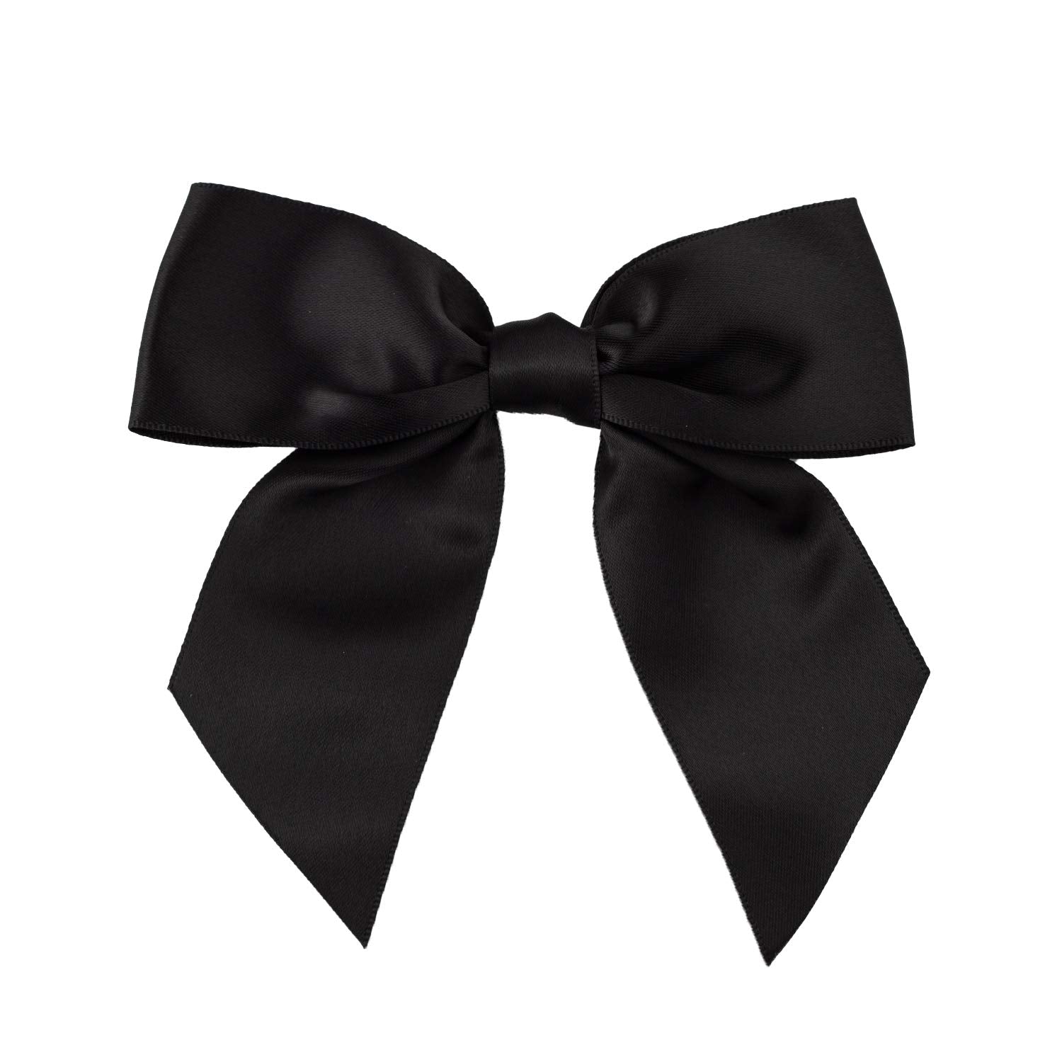 7Rainbows 50pcs Boutique 1.5" Black Satin Ribbon Mini Bows for Craft Sewing Scrapbooking Wedding and Gift Wrapping