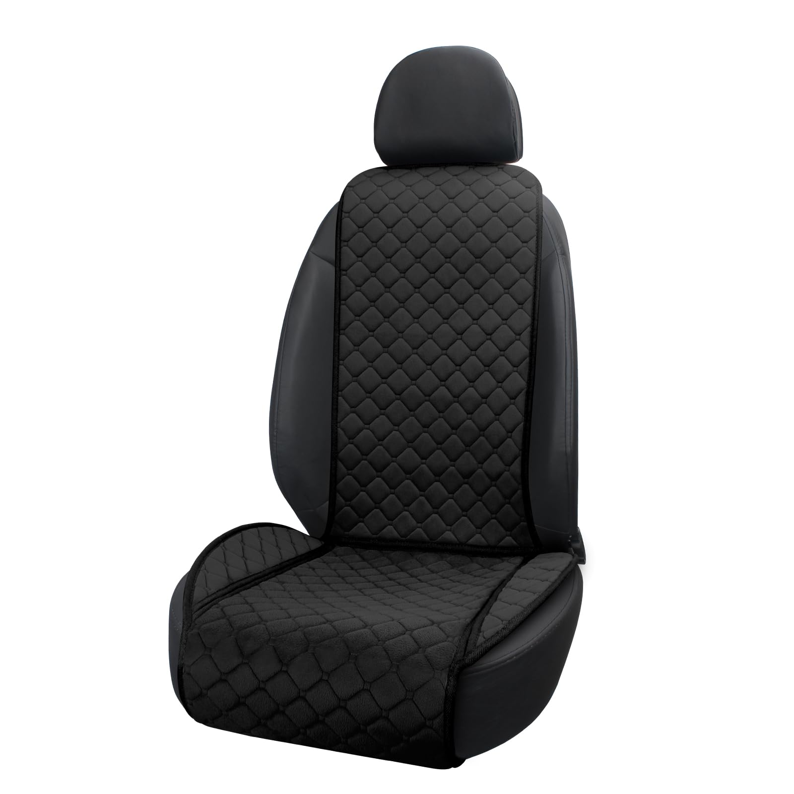 surpassme Comfortable Car Seat Covers Universal Front Seat Covers for Car Accessories, Padded Car Interior Covers for Automotive, SUV, Truck, and Van(Black)