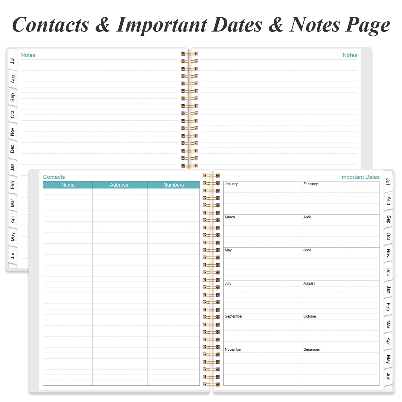 2026-2027 Daily & Monthly Planner - One Page Per Day, Daily Planner from July 2026 to June 2027, Planner 2026-2027 with 12 Monthly Tabs, 6.4" x 8.5", Black
