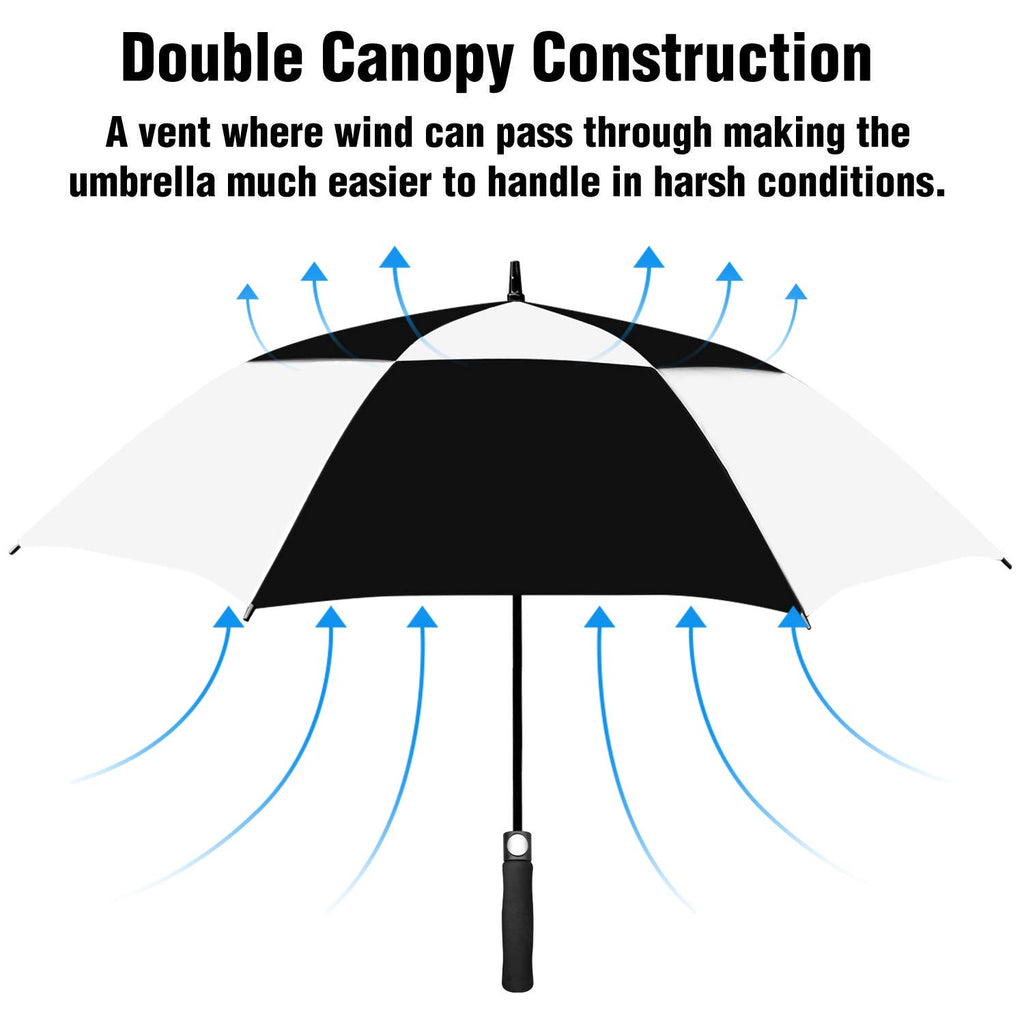 ACEIken Golf Umbrella Large 58/62/68 Inch Automatic Open Golf Umbrella Extra Large Oversize Double Canopy Vented Umbrella Windproof Waterproof for Men and Women