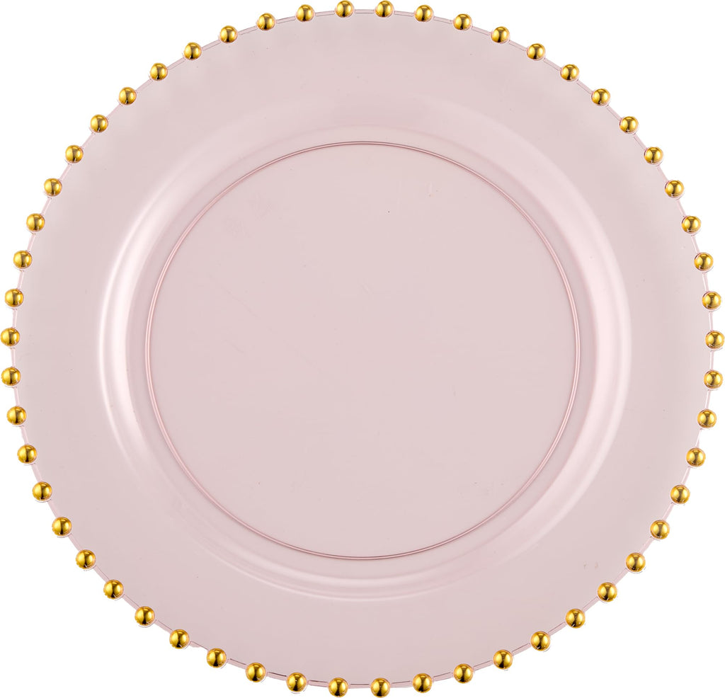 PLASTICPRO 32 Piece Combo Plastic Dinner Plates Disposable Plastic Fancy Heavy Duty Party Dishes 7 inch and 10 inch, Black and Gold Beaded