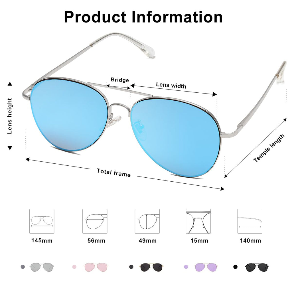 SOJOS Classic Aviator Sunglasses for Women Men Metal Frame Spring Hinges SJ1030