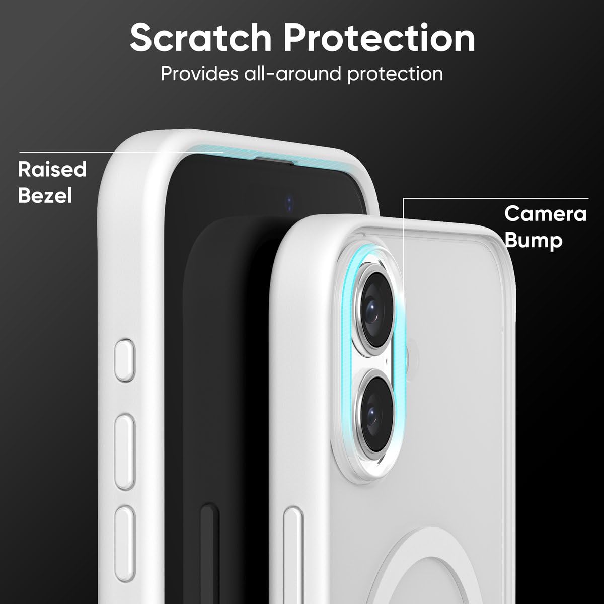 FLOLAB Surtect Tri-Fusion Magnetic for iPhone 16 Case Protective Slim Design Magsafe Compatible Military Grade - Black Clear