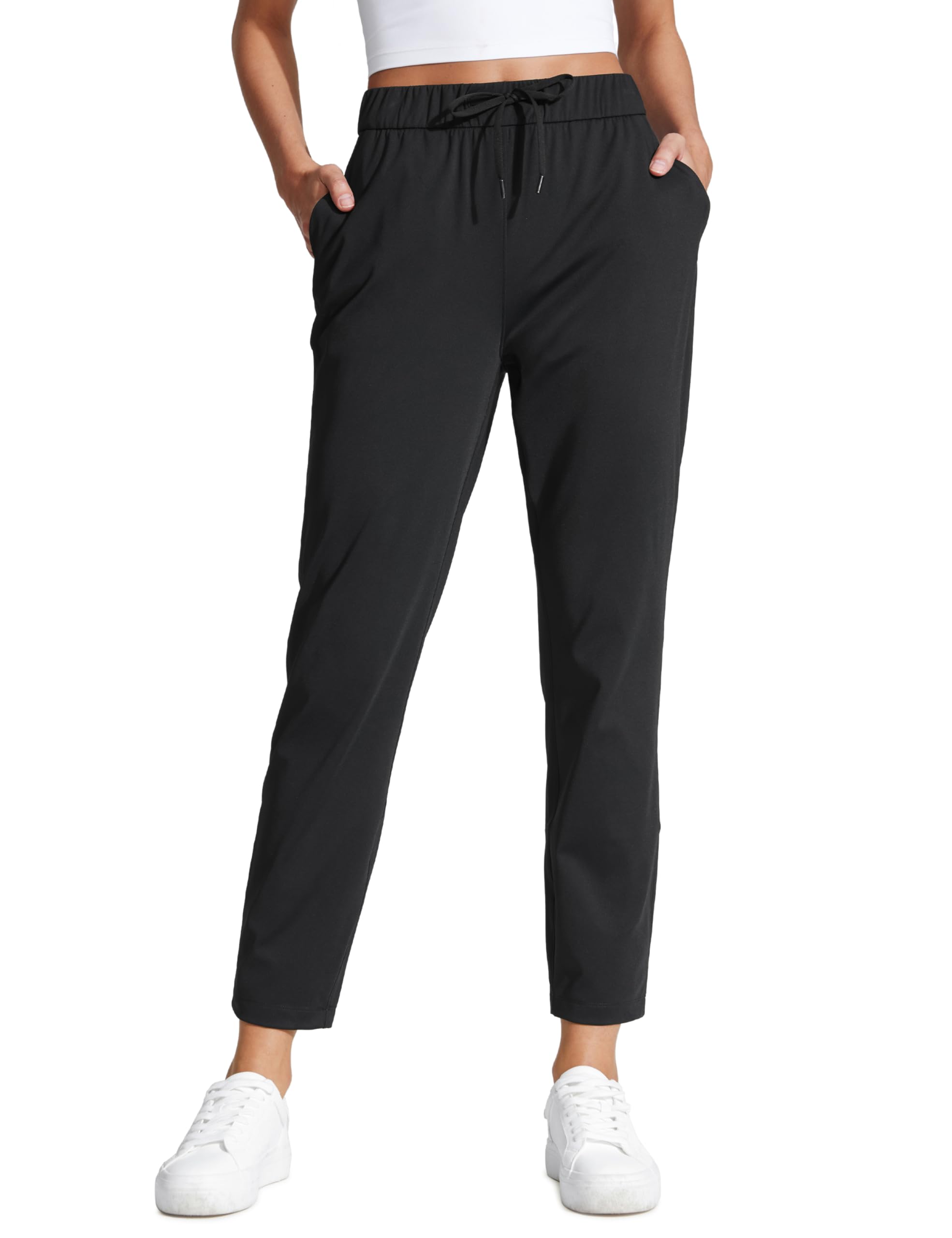 CRZ YOGA 4-Way Stretch Ankle Golf Pants for Women 27" - Casual Dress Work 7/8 Sweatpants with Pockets