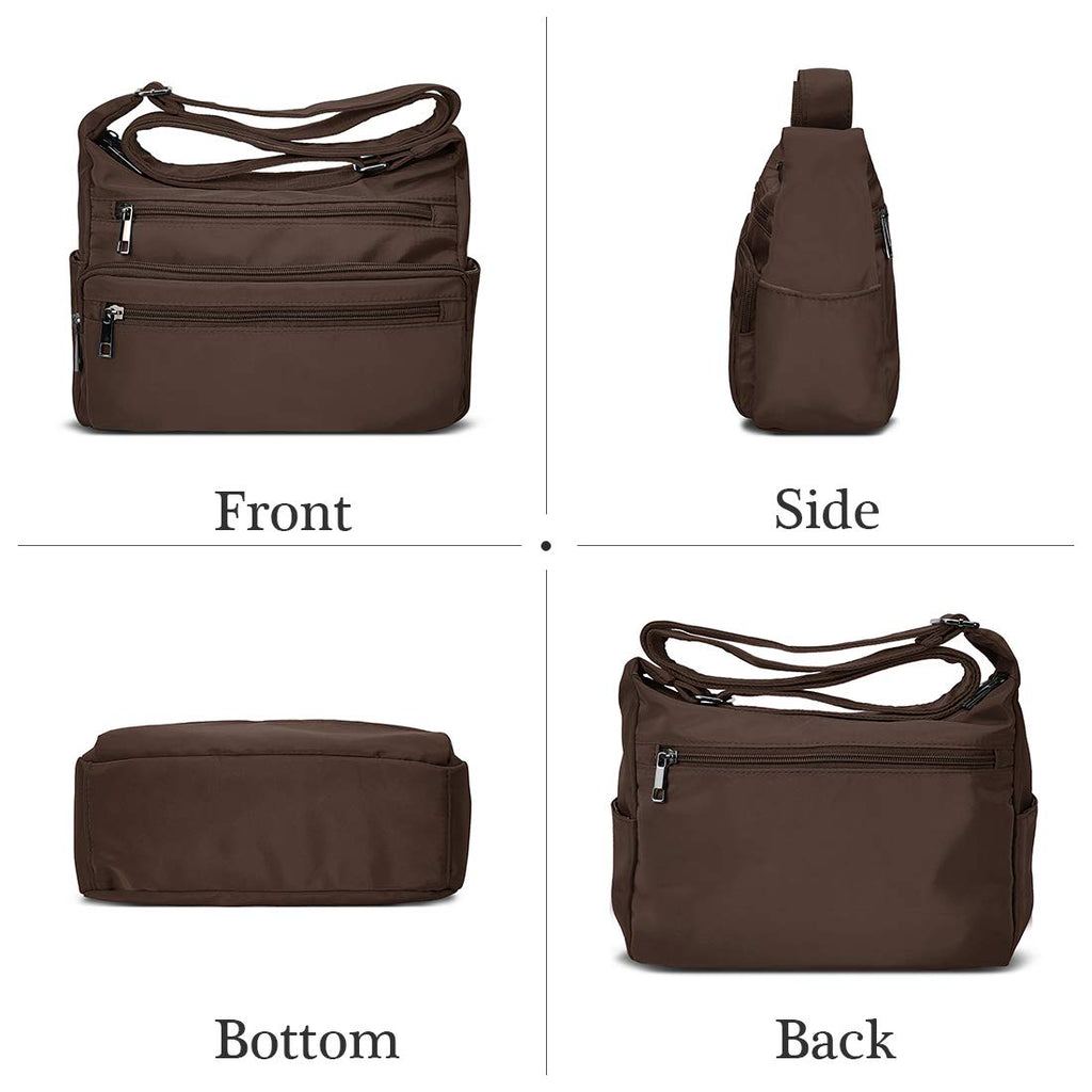 VOLGANIK ROCK RFID Purses for Women Fabric Nylon Multi Pocket Crossbody Bag Ladies Travel Handbag