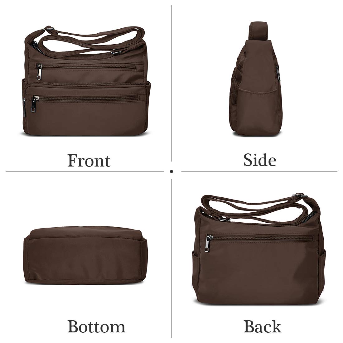 VOLGANIK ROCK RFID Purses for Women Fabric Nylon Multi Pocket Crossbody Bag Ladies Travel Handbag