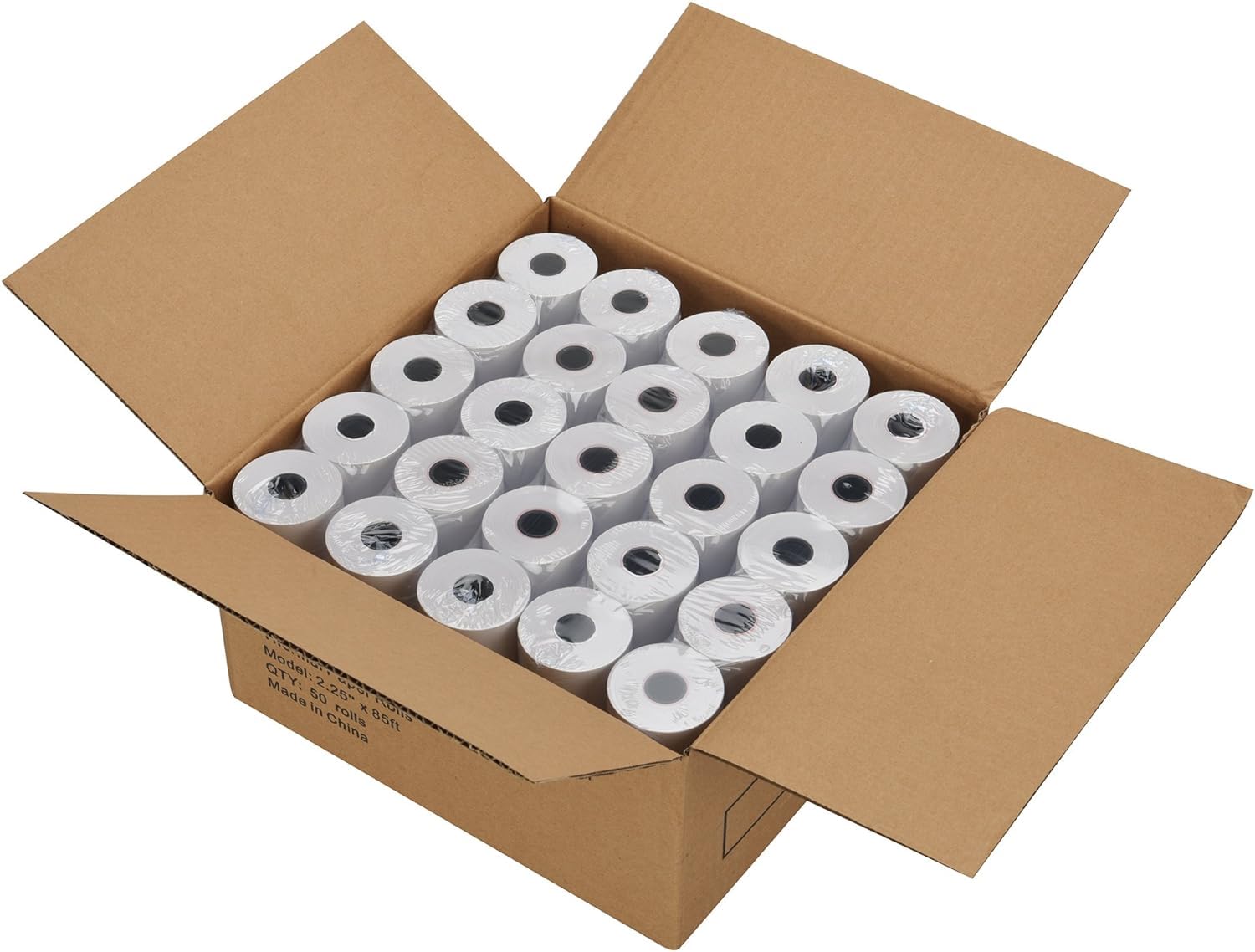 2 1/4'' x 50' Thermal Receipt Paper 50 Rolls, 2.25x50ft Receipt Roll Cash Register Paper - For Credit Card Machine POS Terminal Clover Mini Verifone