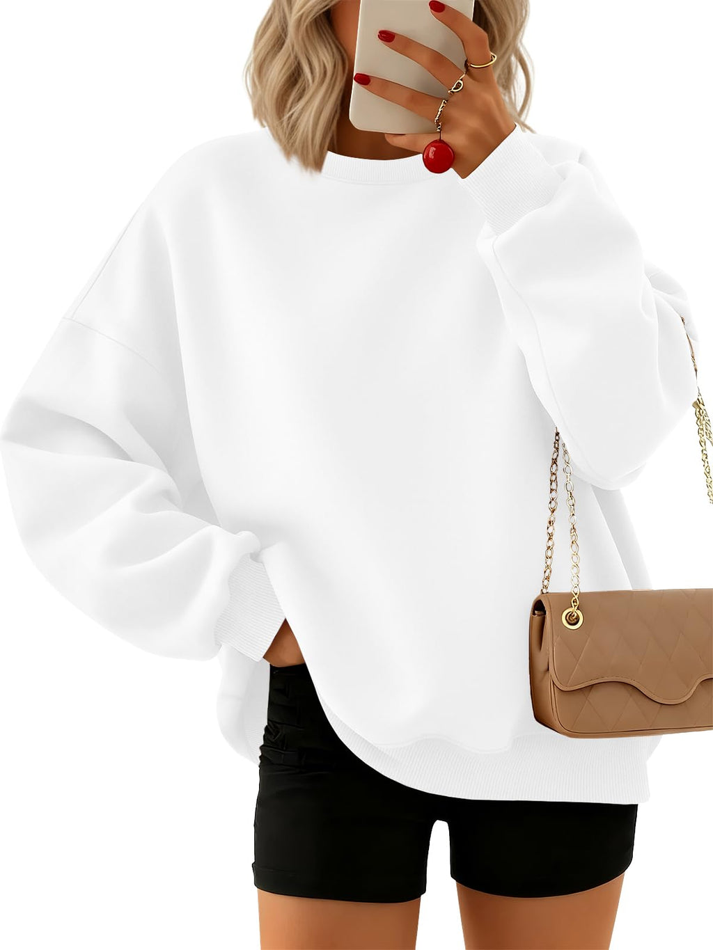 Trendy Queen Sweatshirts for Women Hoodies Oversized Crewneck Tops Sweaters Comfy Fall Winter Outfits Clothes 2026 Fashion