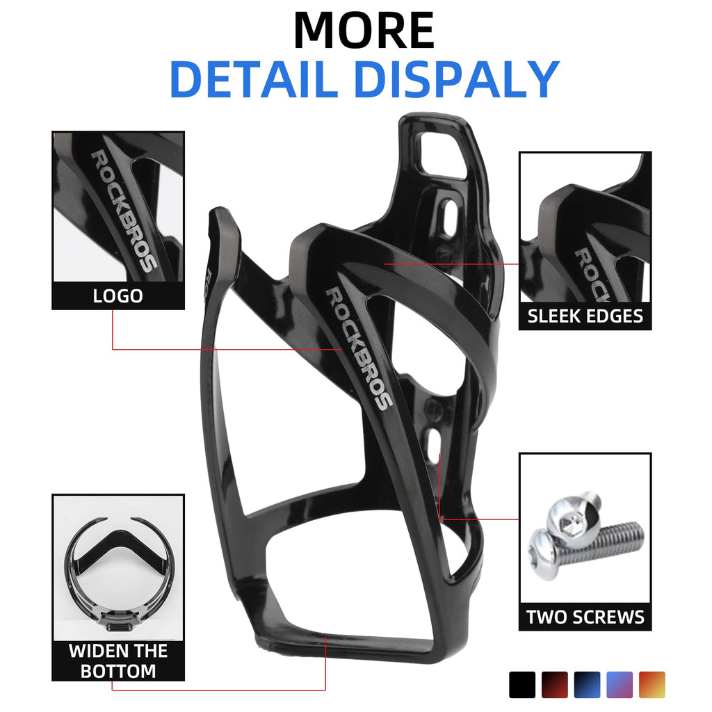 ROCKBROS Bike Water Bottle Holder Ultra-Light Bicycle Bottle Cages with Screws Tool, Universal Bike Cup Holder Rack for Road MTB Bikes…
