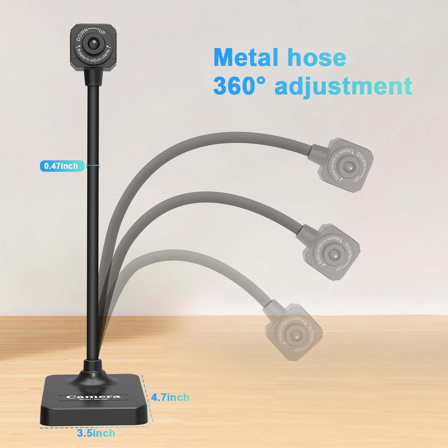 USB Document Camera for Teachers,Manual Focus Webcam with Mic,Fold for Mac/Windows/Chromebook
