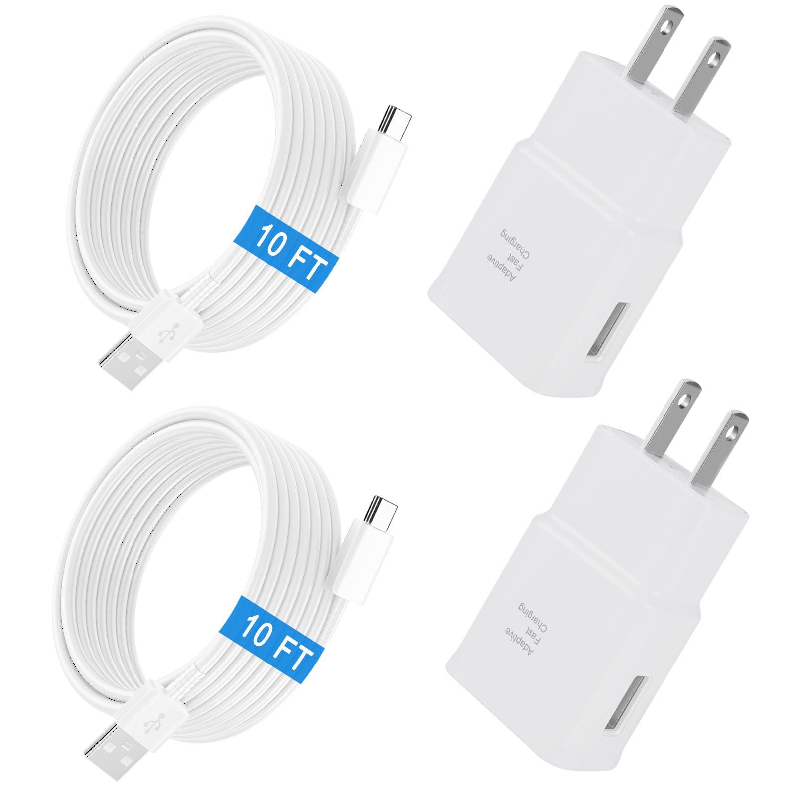 Type C Charger Android Phone Charger Cable Fast Charging with 6.6FT USB C Cord for Samsung Galaxy S10/S10e/S10+/S9/S9+/S8/S8+/S23/S22/S21 Ultra/S20/Note 20/Note 10/Note 9/8/Z Flip 3/A03s/A02s, 2Pack