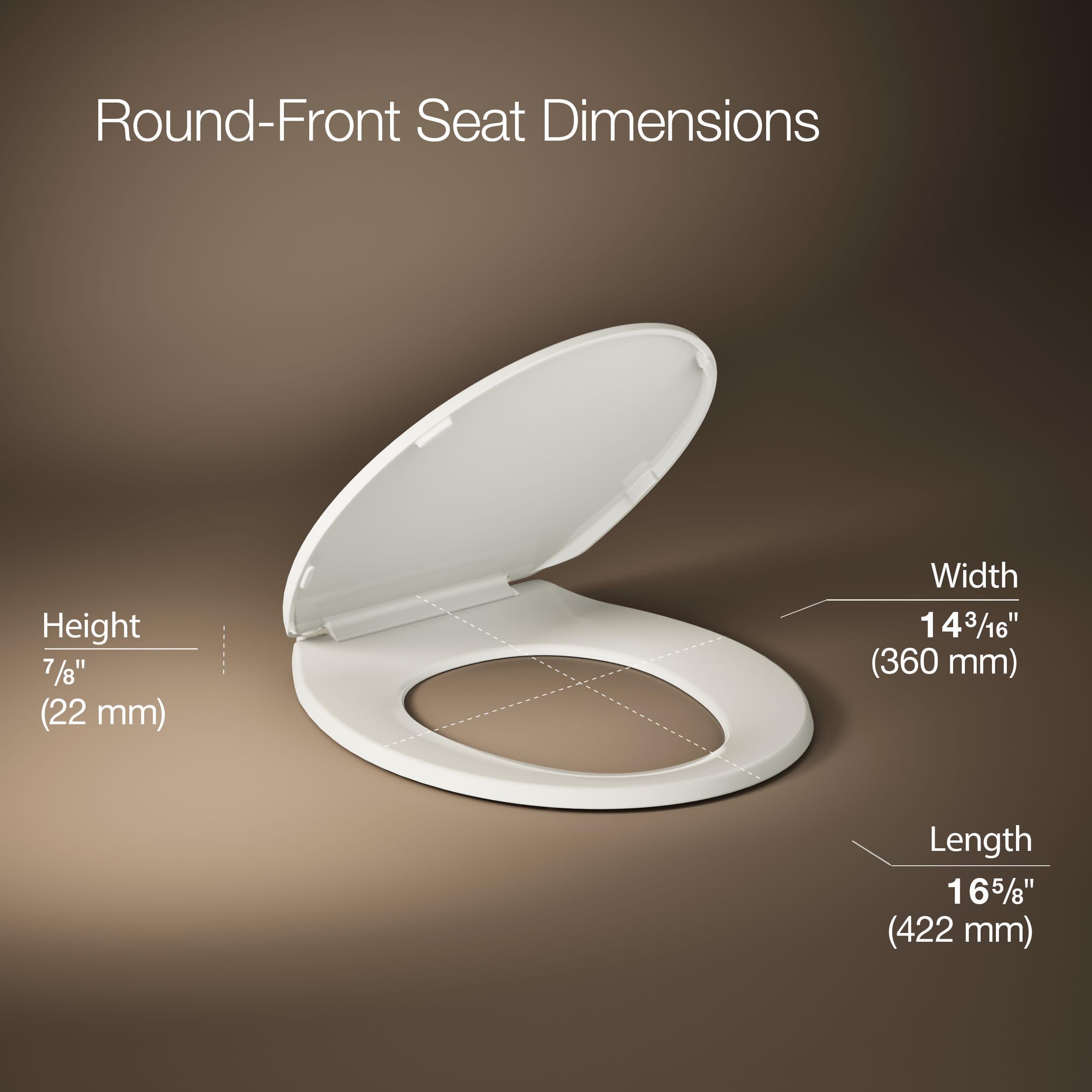 KOHLER K-4775-0 Brevia Round Toilet Seat with Quick-Release Hinges And Quick-Attach Hardware For Easy Clean, White
