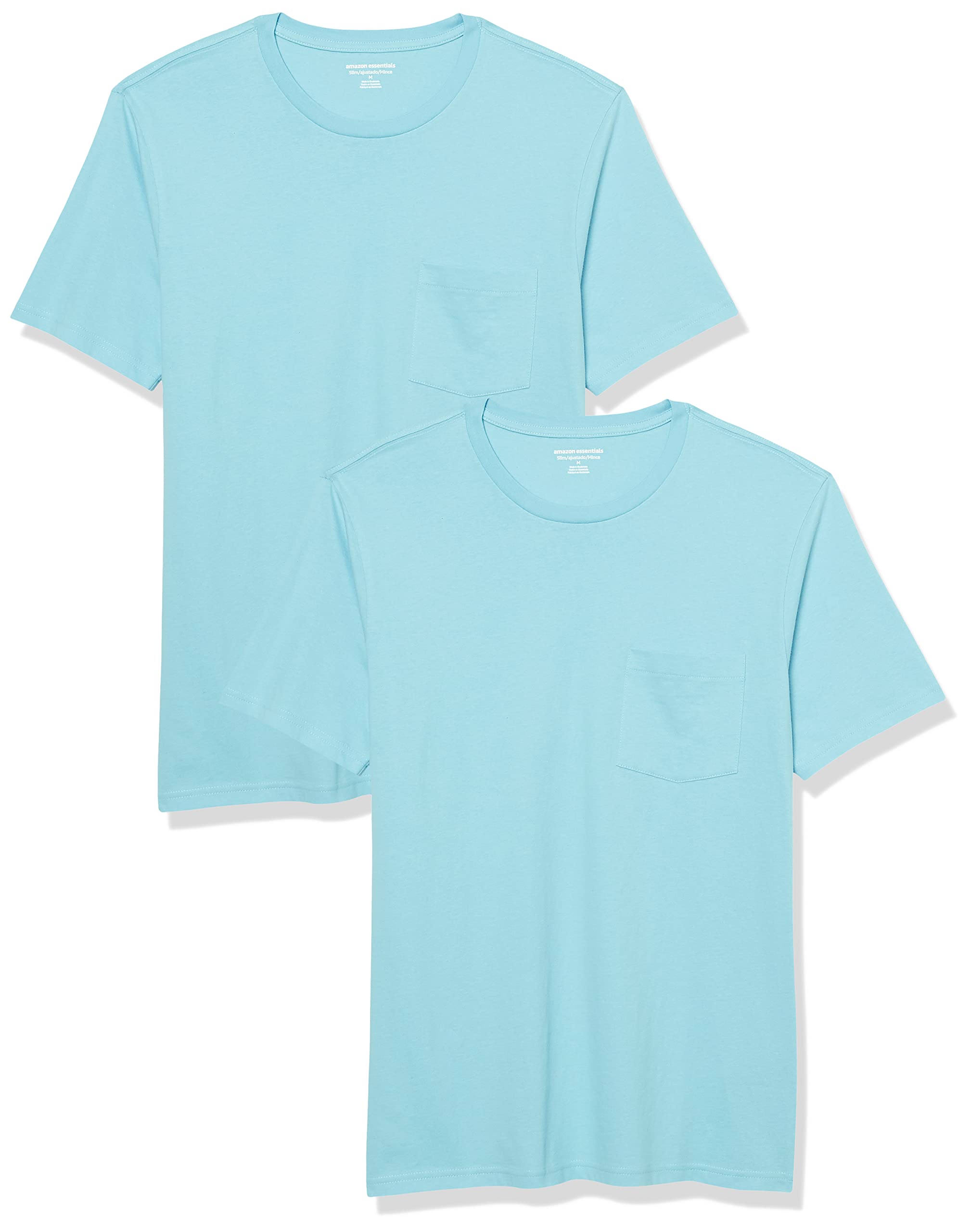 Amazon Essentials Men's Short-Sleeve Crewneck Pocket T-Shirts, Pack of 2