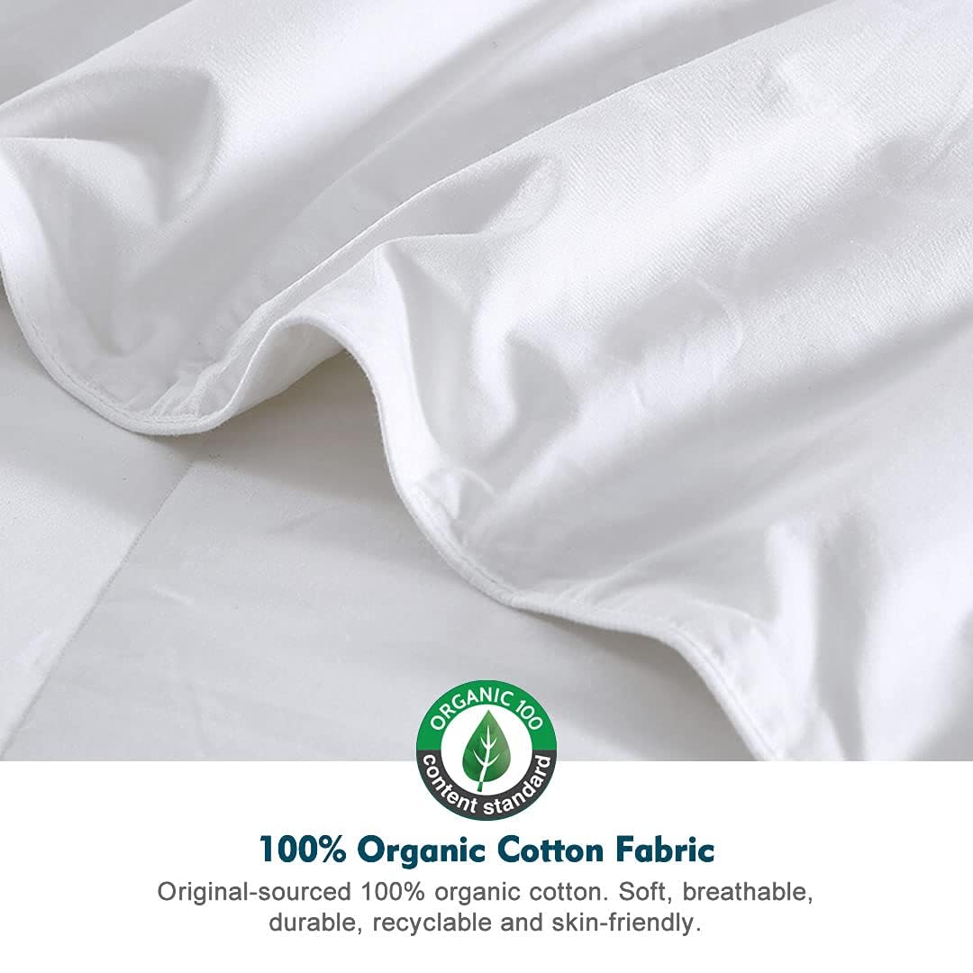 Gray Feathers Down Comforter Twin - 100% Organic Cotton, Medium Warm All Seasons Machine Washable Duvet Insert with Tabs (68x90, Mirage Grey)