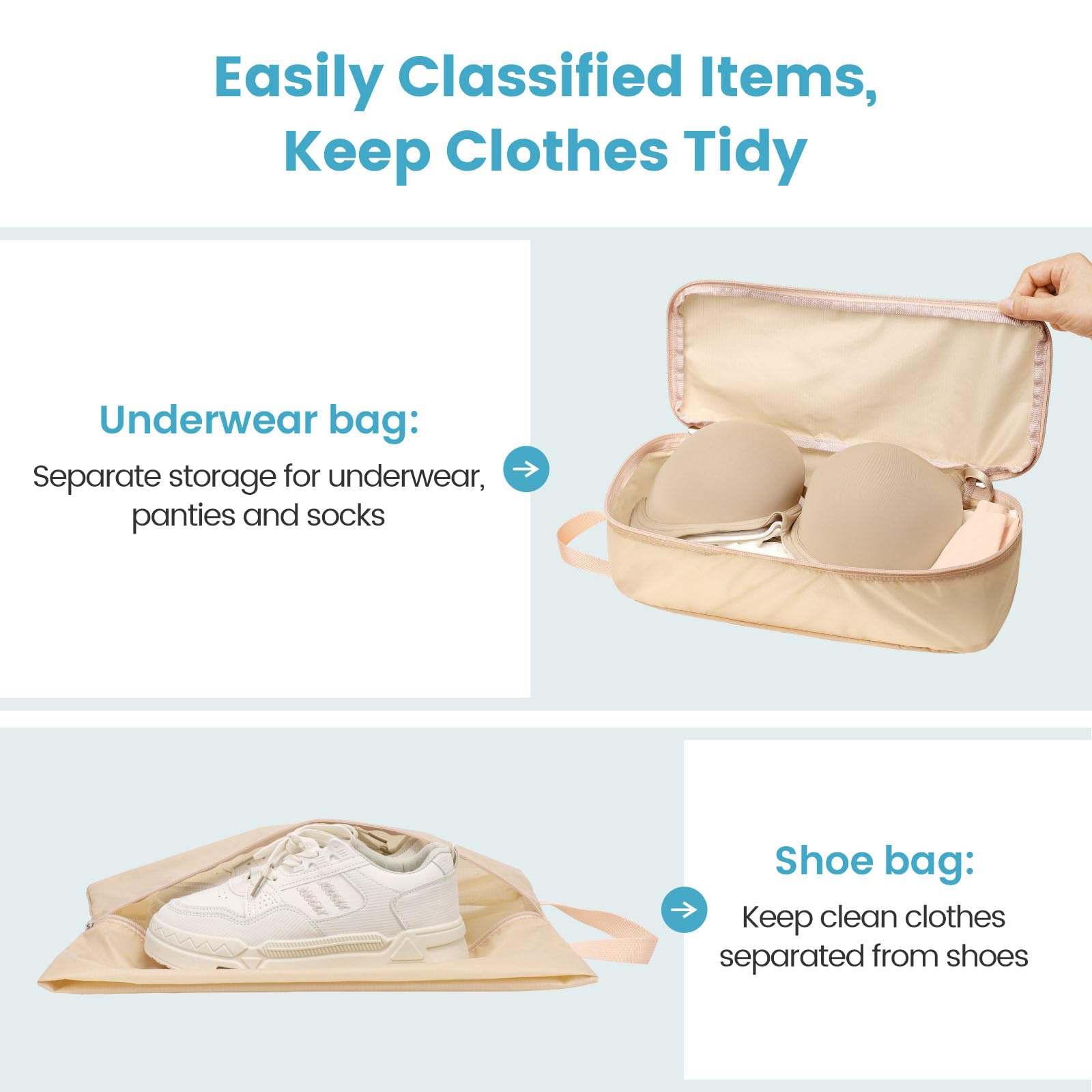 Cambond Compression Packing Cubes for Travel - Lightweight Expandable Travel Bags Luggage Organizers Travel Essentials Compression Cubes for Travel Space Saver for Carry on Suitcases Organizer