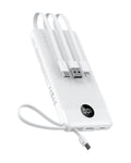 VEEKTOMX Portable Charger with 4 Built-in Cables — 10000mAh Slim Power Bank, USB-C Battery Pack with iPhone & Micro USB, TSA Approved Travel Charger for iPhone, Samsung, Android