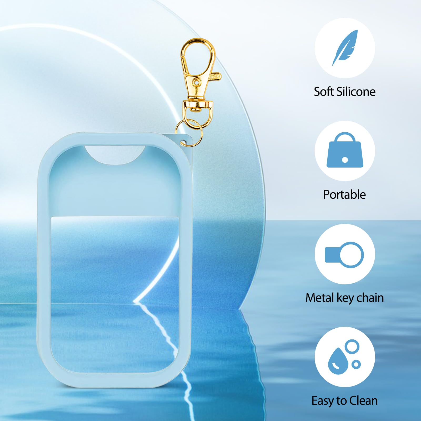 VANEST Silicone Case Compatible with Touchland Hand Sanitizer Spray, Protective Case with Keychain for Spray 1 fl oz