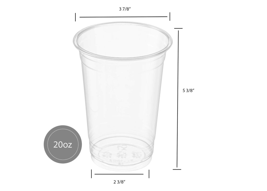 Crystal Clear PET Cups for Iced Coffee,Milkshake, Cold Drinks, Slush, Smoothy's, Slurpee, Ice cream, Dessert, Party's, Plastic Disposable Cups (50, 12 oz)